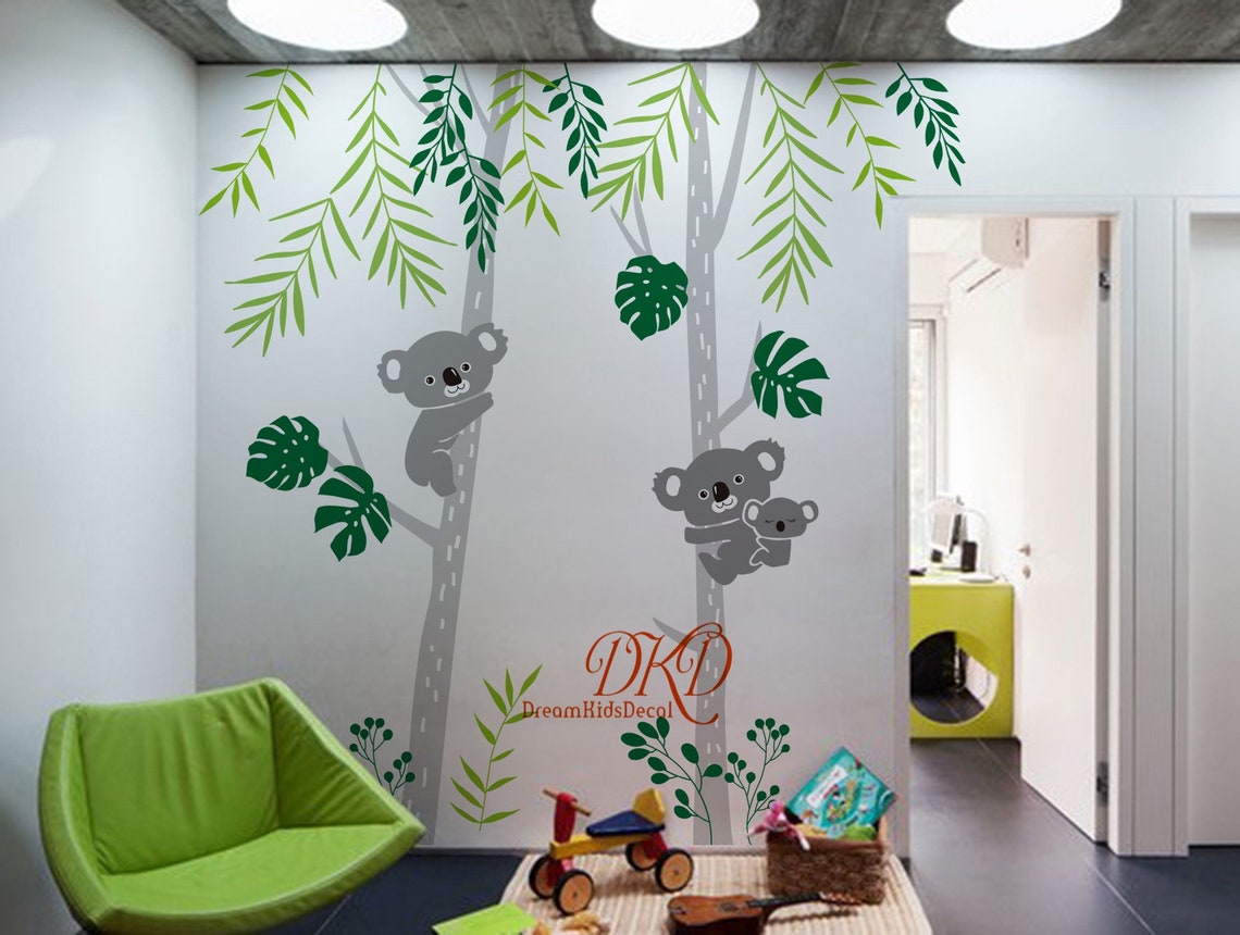 Wall Decal Nursery Wall Sticker Tree Wall DecalKoala on Tree Etsy