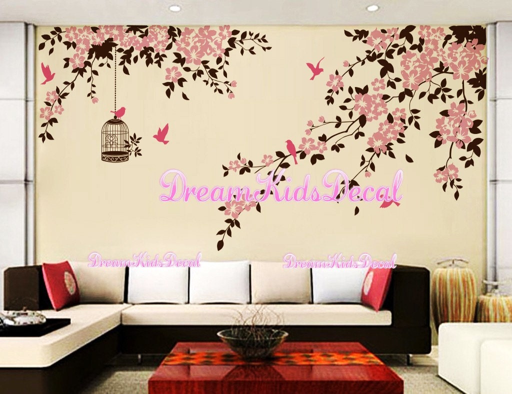 Nursery Wall Decal Wall Sticker - Elegant Floral Tree for