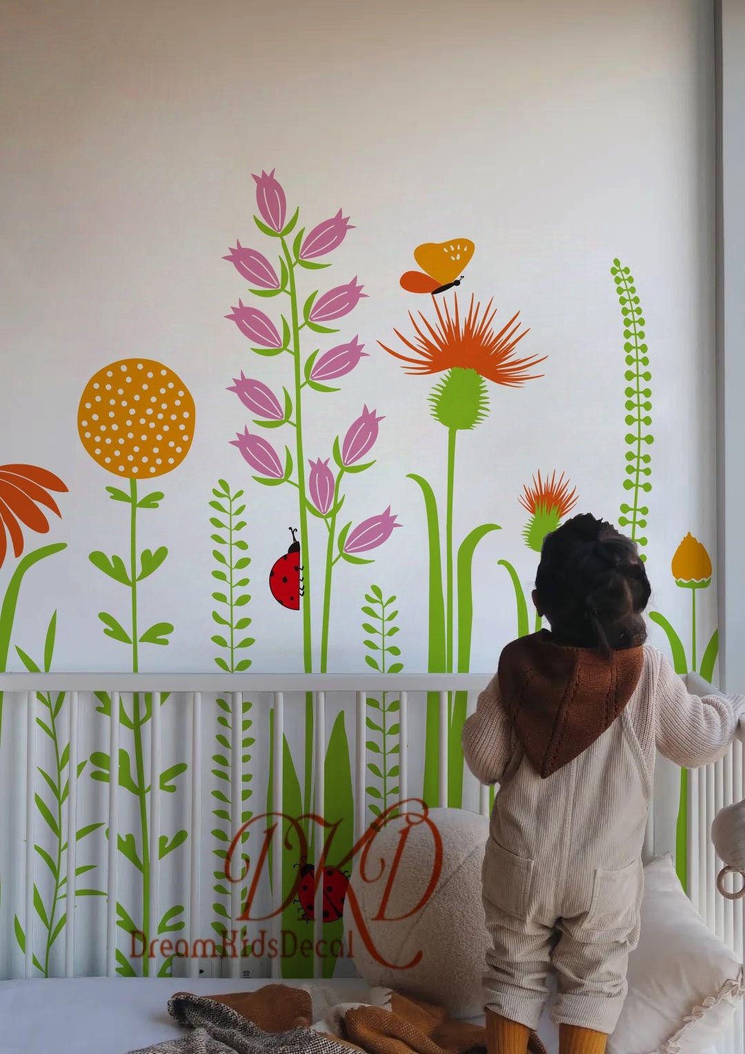 Flower Wall Decal Flower Nursery Wall Sticker, Blooming Floral Decal ...