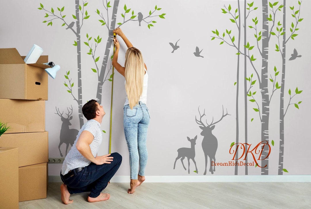 SUPERDANT Jungle Animals Wall Stickers | Watercolor Tree & Animal Decals For Nursery, Bedroom, Playroom