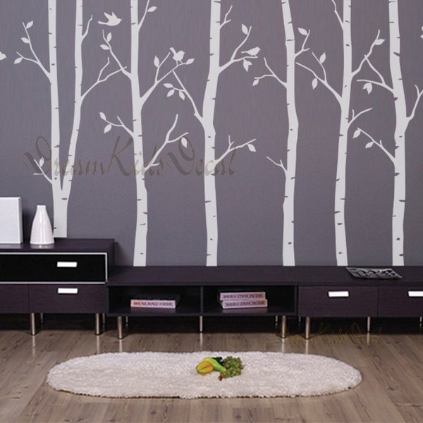 birch trees decals:wall decals, nature wall decals, vinyl wall decal, nature wall decal stickers, birch tree, nursery wall stickers-DK021