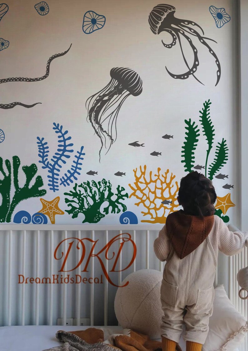 Under the Sea Wall Decal Ocean Wall Decal for Kids Room Etsy