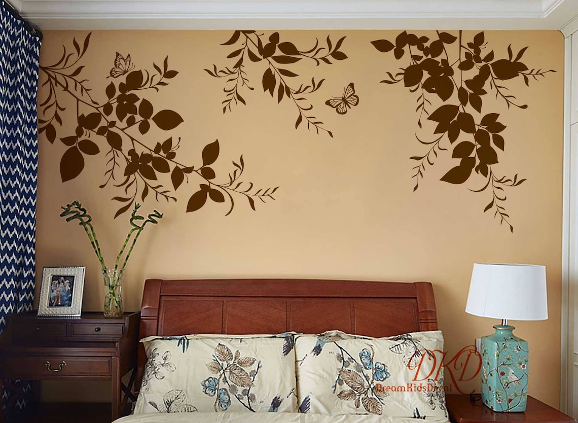 Wall Decal Wall Sticker Nature Wall Decor Set Tree Etsy