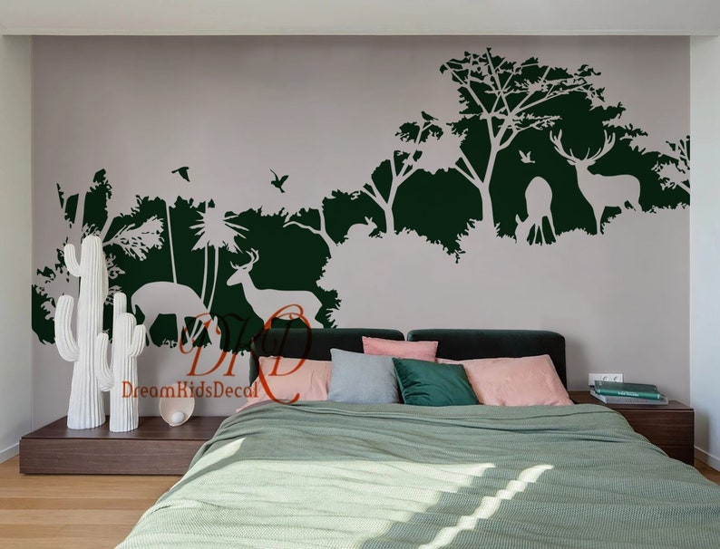 Woodland Forest Nursery Wall Decal Kids Room Wall Sticker Etsy