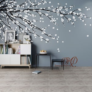 Cherry blossom Tree decal for Nursery decoration, Large Tree wall decal Mural effect Wall Decal Charming blossom tree Wall art Home Decor