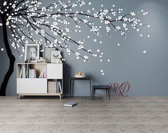 Cherry blossom Tree decal for Nursery decoration, Large Tree wall decal Mural effect Wall Decal Charming blossom tree Wall art Home Decor