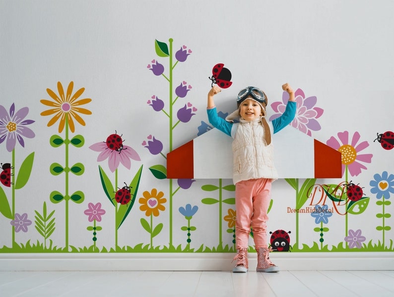 Runtoo Floral Wall Decals – Colorful Flower & Butterfly Stickers For Bedroom, Living Room
