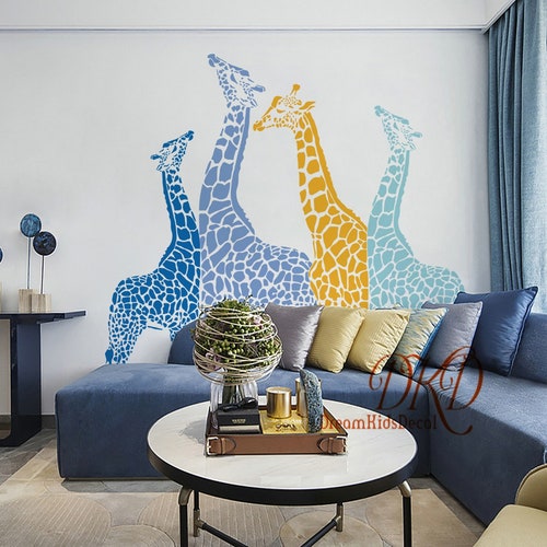 Giraffe decal, giraffe decor, giraffe wall decal, shops giraffe wall art, giraffe wall sticker, Jungle Art Mural Safari Decals-DK427