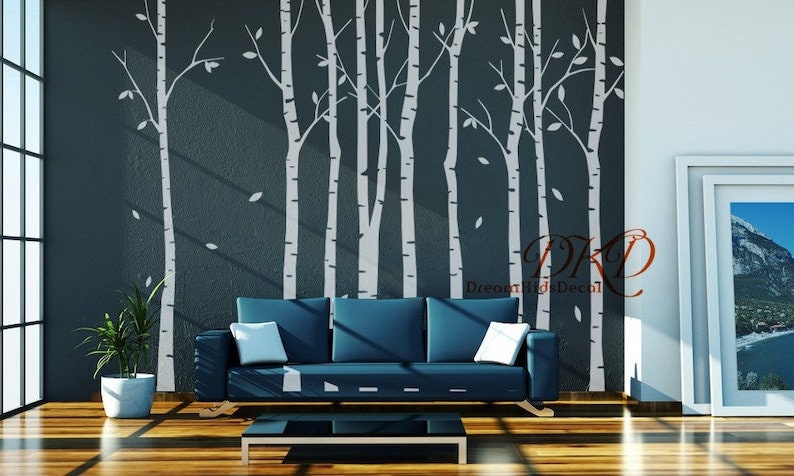 Large Wall Vinyl Tree Forest Decal Birch Woodland Nursery Sticker #1308 -  InnovativeStencils