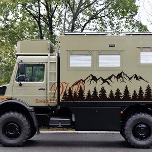 Mountains Wall Decal, RV Decal, Woodland Wall Decal Landscape car sticker, Camper wall decal motorhome decal, living room decor