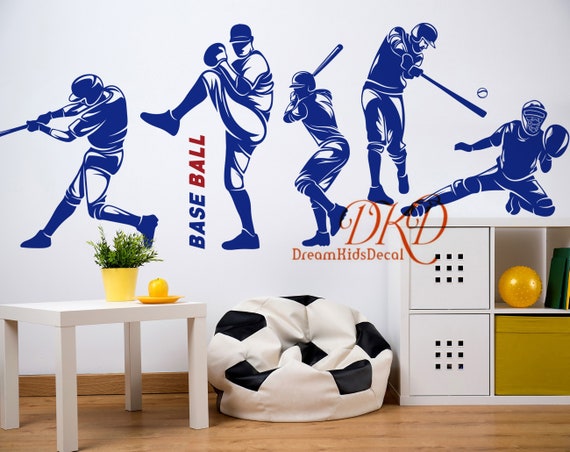 Wall Vinyl Decal Home Decor Art Sticker Baseball Catcher Player Sports