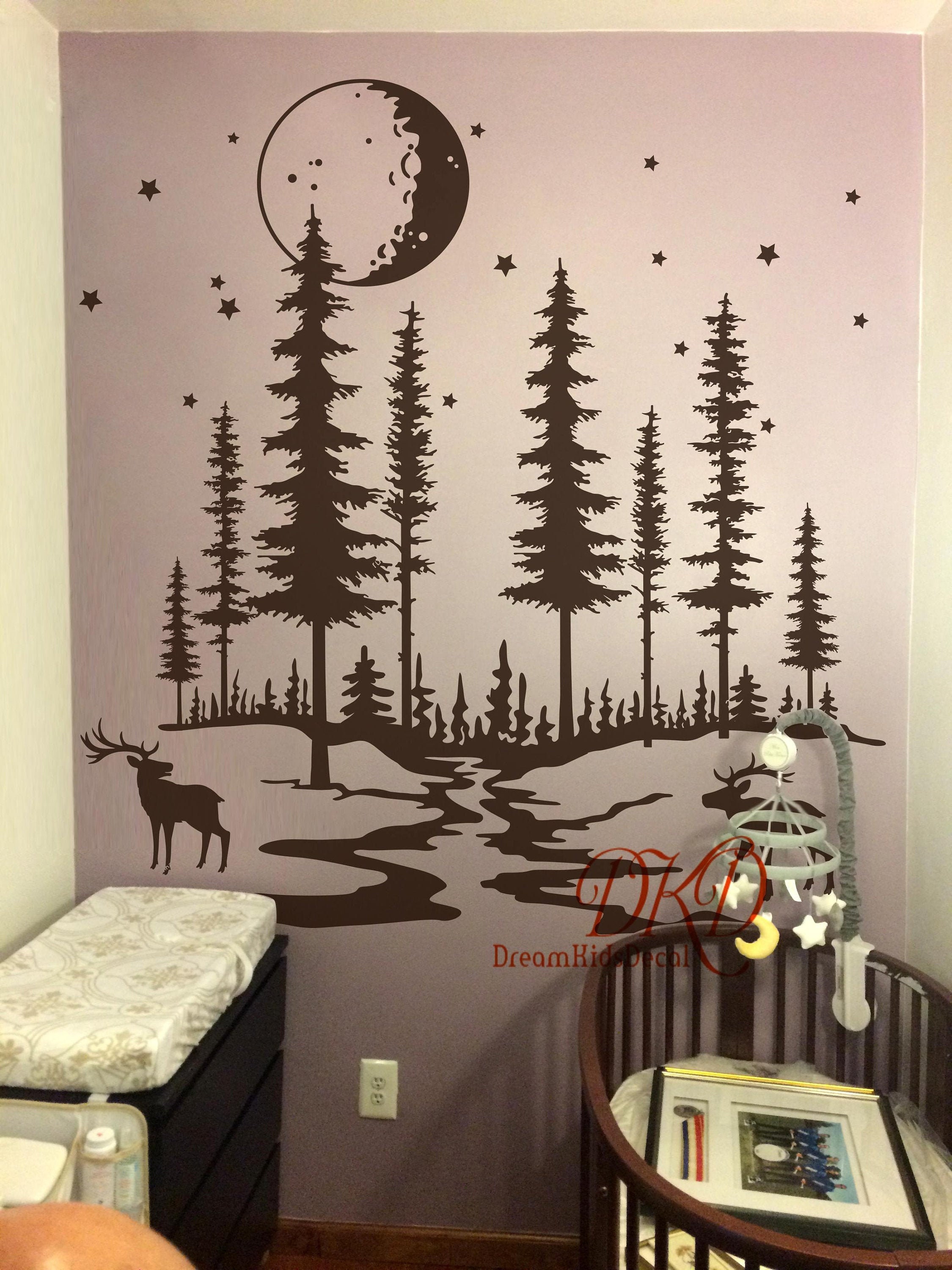 Nursery Wall Decal Wall Stickerforest Animals Wall Decal Pine Etsy UK