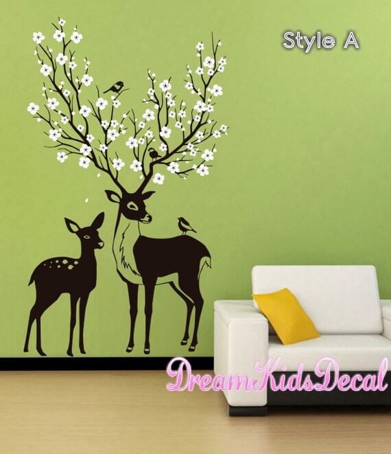 deer decal deer wall decals nursery wall decal baby deer | etsy