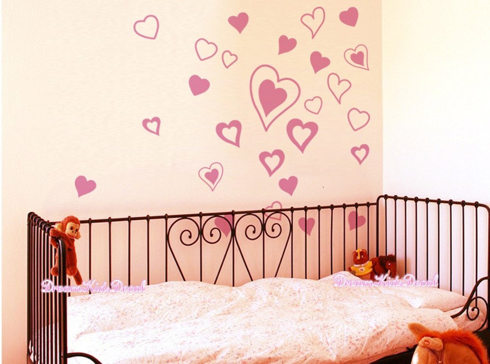 Heart Decals Hearts Wall Decals Hearts Wall Stickers Trendy Etsy
