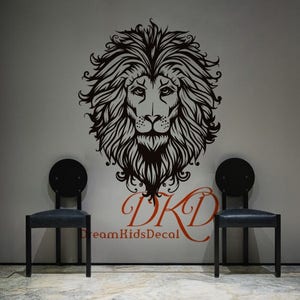 Nordic Style Home Decor, Modern Wall Decals, Lion Head Stickers, Scandinavian, Wall Stickers, Wall Art, Lion Decal, Lion Art-DK028