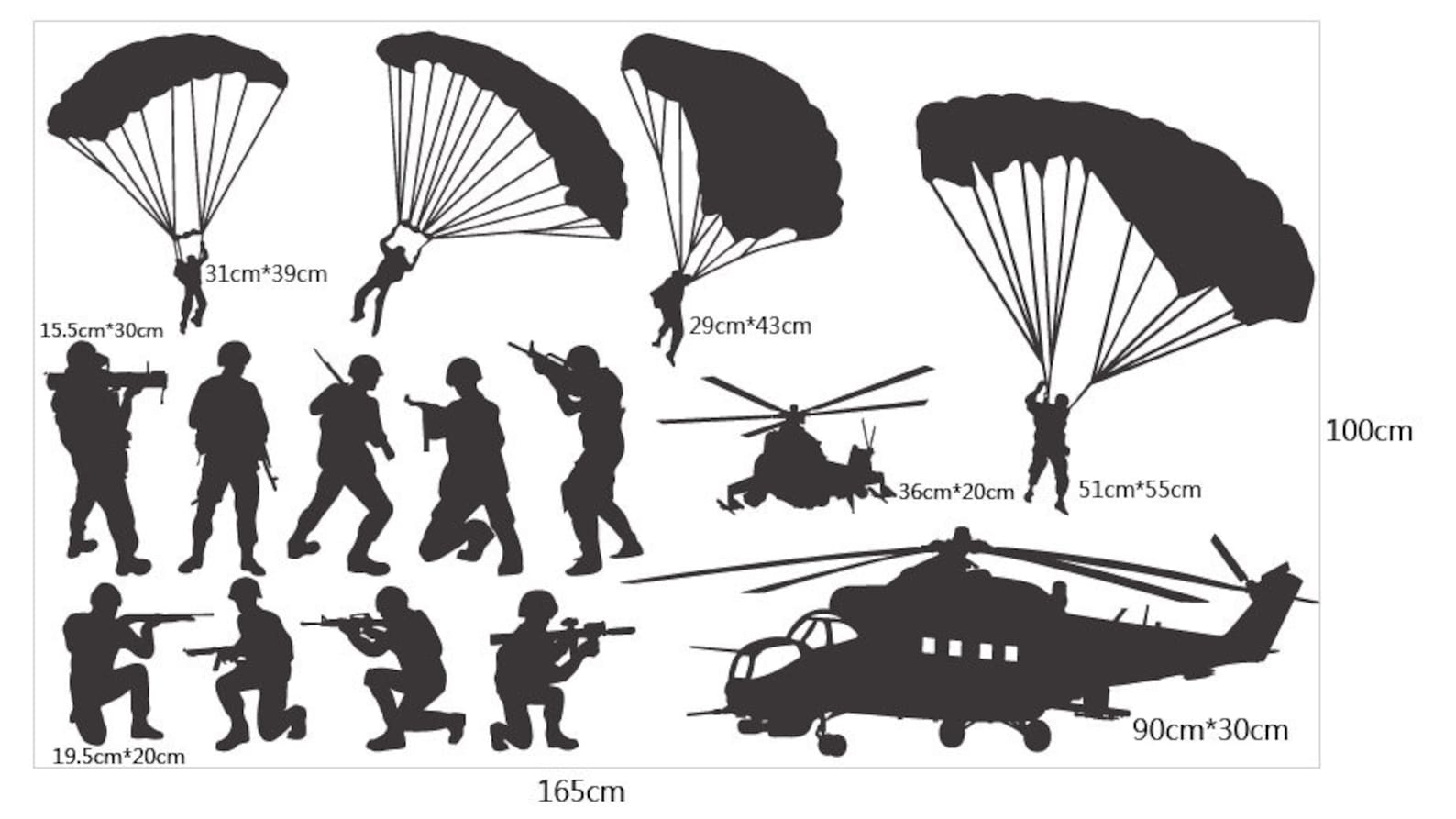 Nursery Wall Decal Wall Sticker-helicopter and Army Men | Etsy