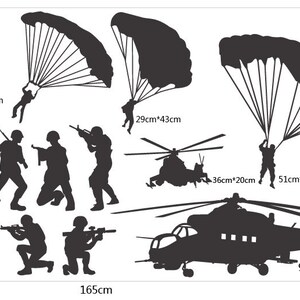 Nursery Wall Decal Wall Sticker-helicopter and Army Men, Bucket of ...