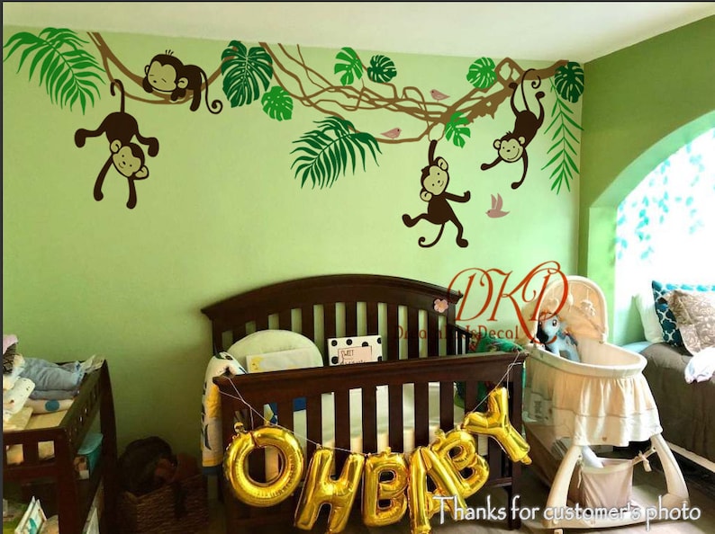 Nursery Wall Decals Wall Stickers Jungle Tree Wall Decals Etsy