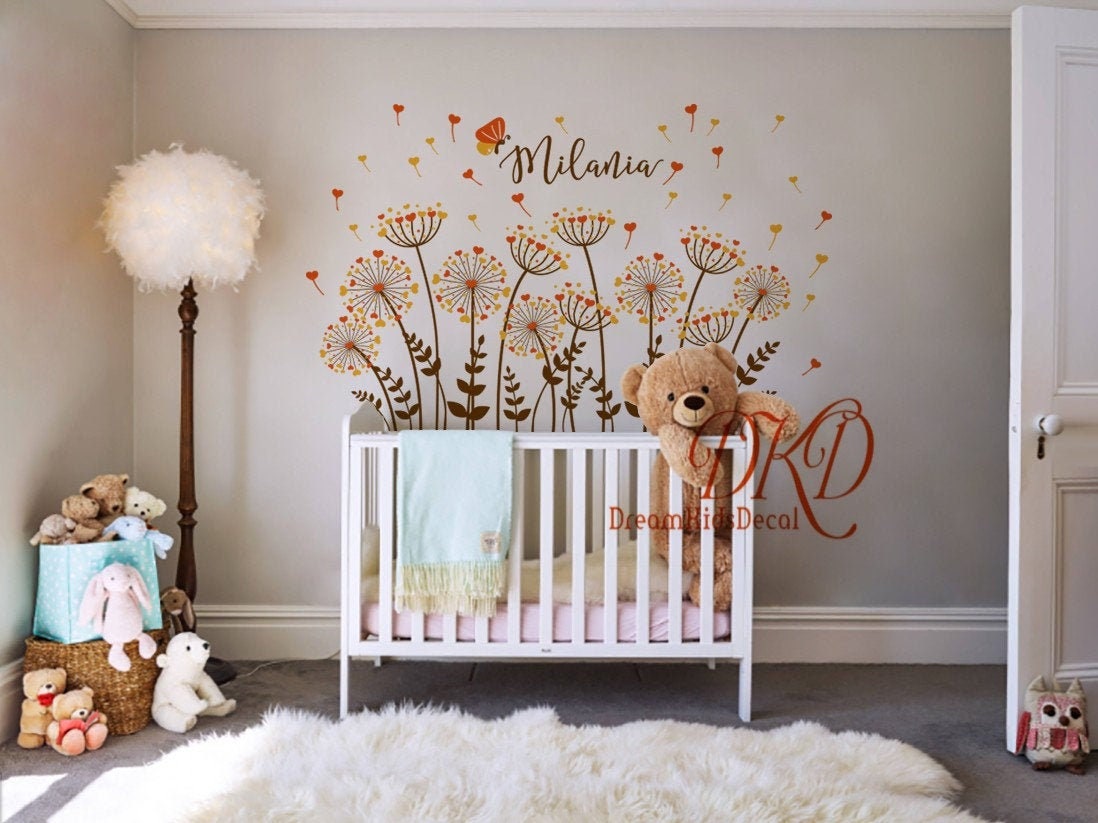 Dandelions Wall Decal Nursery Wall Sticker Flower with with Etsy