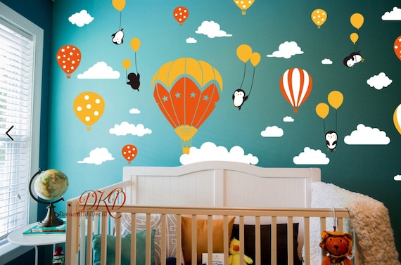 Ballons Air Chaud Ballons Stickers Muraux Stickers Pourrait Etsy