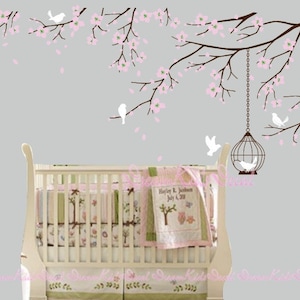 Baum Wandtattoo Wandaufkleber Baby Kinderzimmer Abziehbilder-Kirschblüten Baum Aufkleber-DK098
