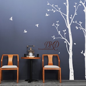 Nursery Wall Decal, Birch Tree Wall Decals for Nursery, Birch Tree Decals, Wall Stickers-Tree with birds