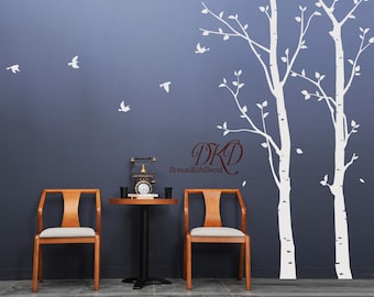 Nursery Wall Decal, Birch Tree Wall Decals for Nursery, Birch Tree Decals, Wall Stickers-Tree with birds