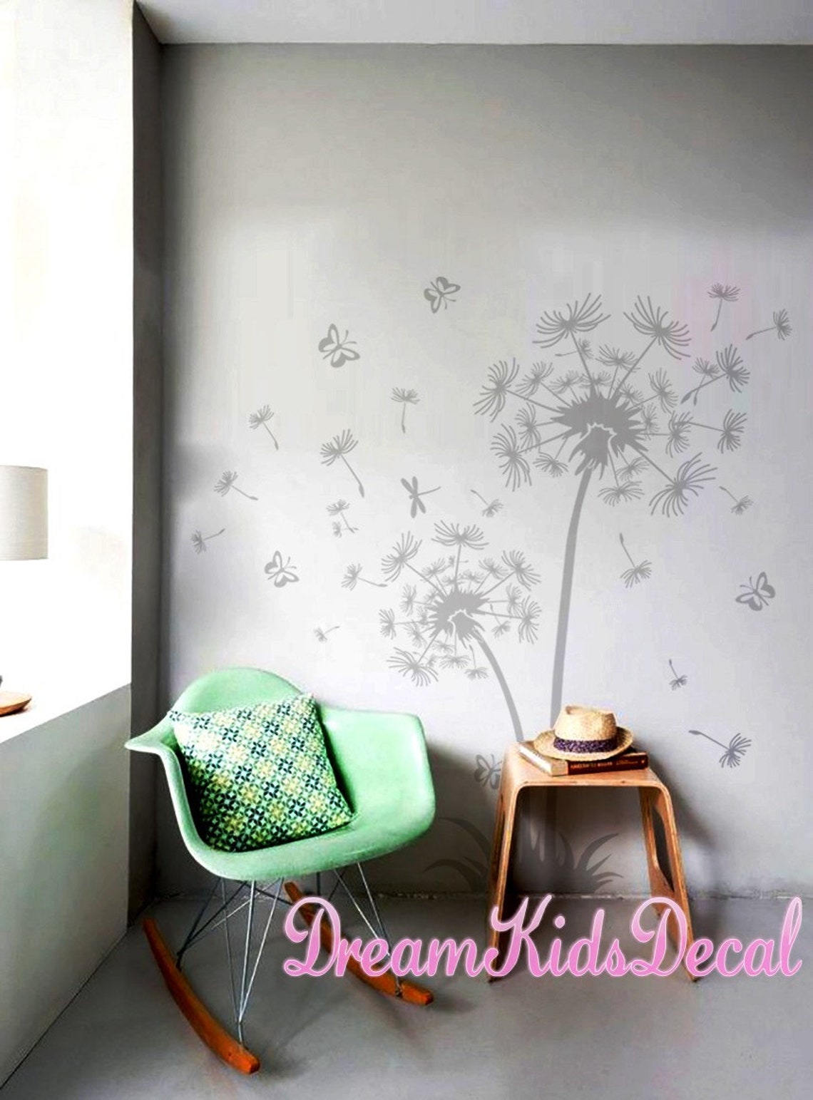 Dandelion Wall Decal Flower Wall Decal Floral Wall Sticker Etsy