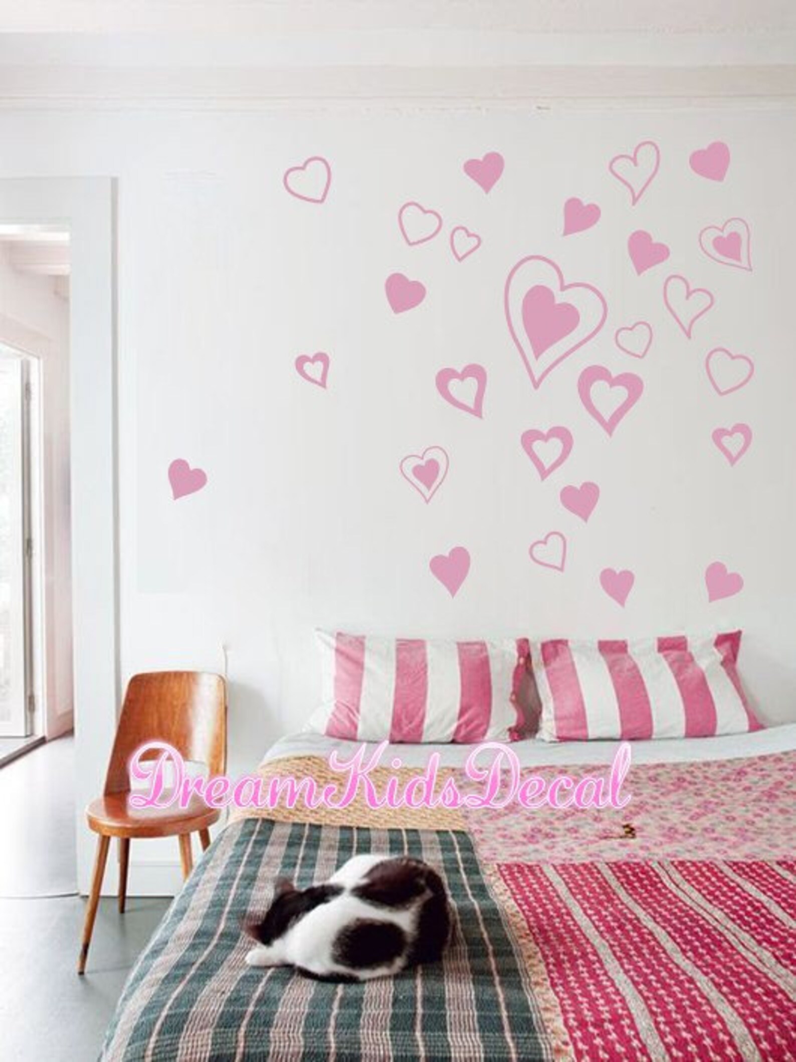 Heart Decals Hearts Wall Decals Hearts Wall Stickers Trendy Etsy