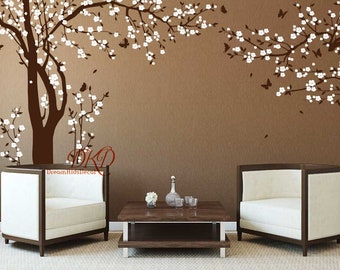 Cherry Blossom Wall Decal, Nursery Wall Decal, Cherry Tree Wall Decal with butterfly, Wall Sticker-DK309