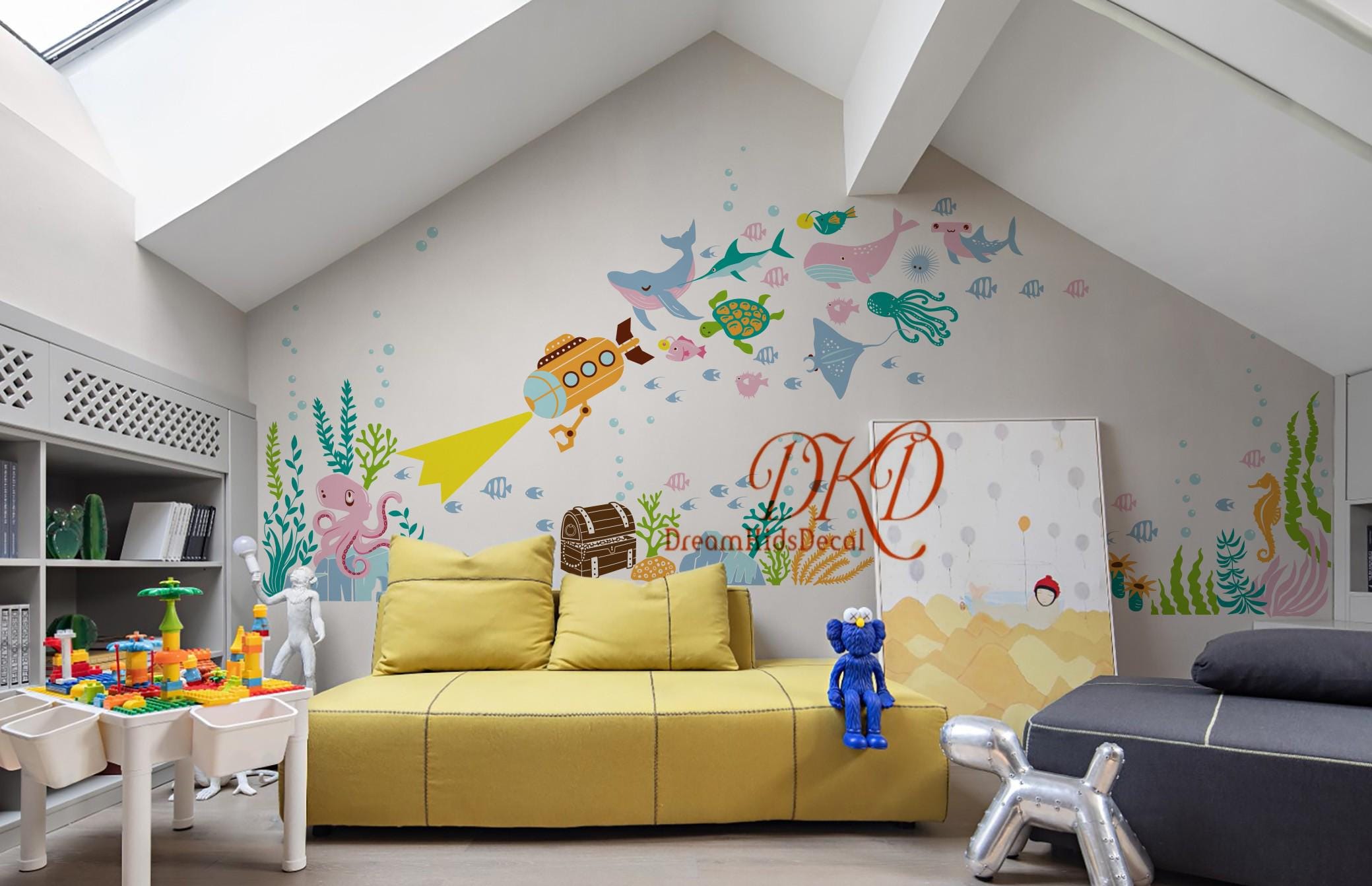 Under the Sea Wall Decal Wall Sticker, Underwater Ocean Theme Nursery ...