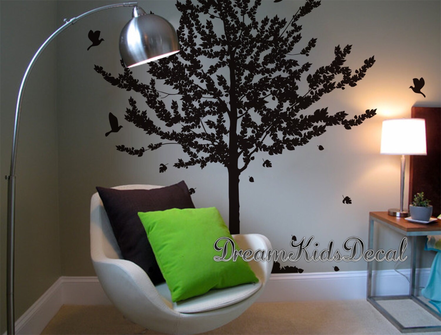 Tree Wall Decal Living Room Wall Decals Pine Tree Decal Wall Etsy