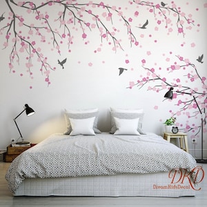 Nursery wall decals kids girl room wall sticker wall decor, Cherry tree branch wall art-DK161