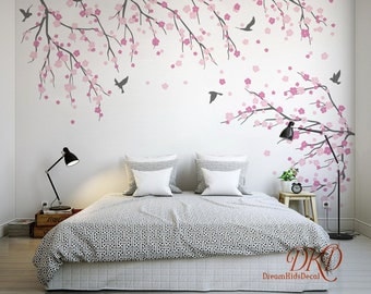 Nursery wall decals kids girl room wall sticker wall decor, Cherry tree branch wall art-DK161