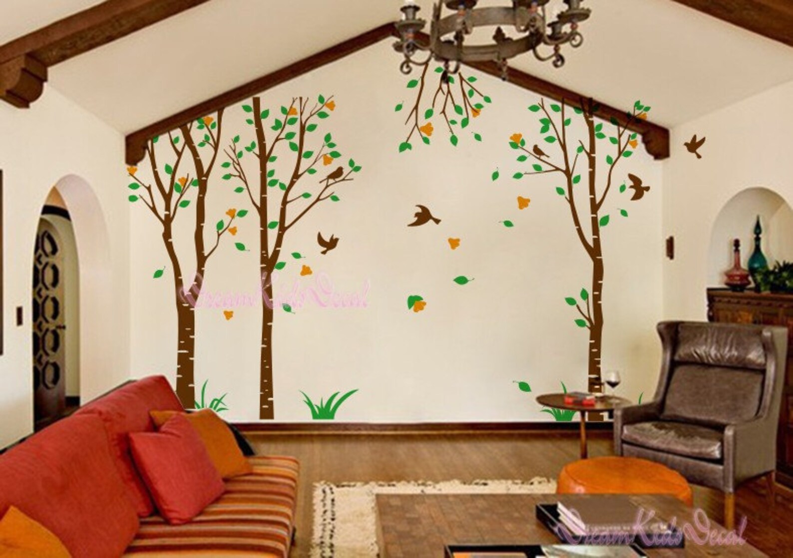 Birch Trees Decalswall Decals Nature Wall Decals Vinyl Wall Etsy