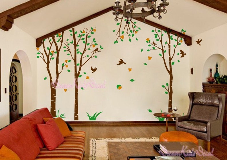 Birch Trees Decalswall Decals Nature Wall Decals Vinyl Wall Etsy