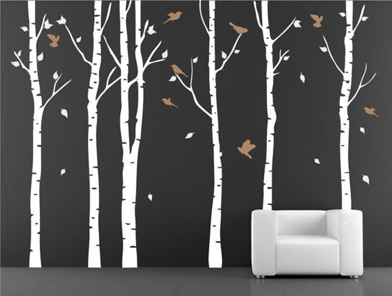 Birch trees wall decals white tree decal tree wall decals Etsy