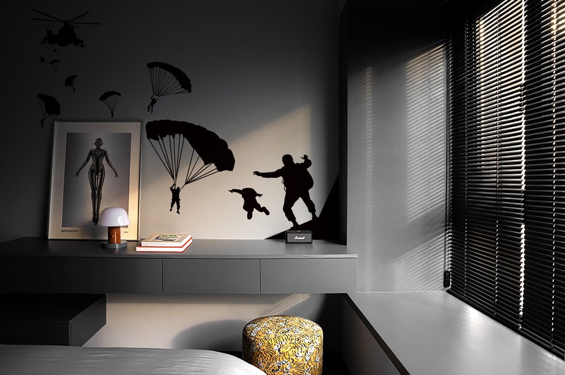 Military Wall Decal Army Helicopter Nursery Wall Decalbucket Etsy