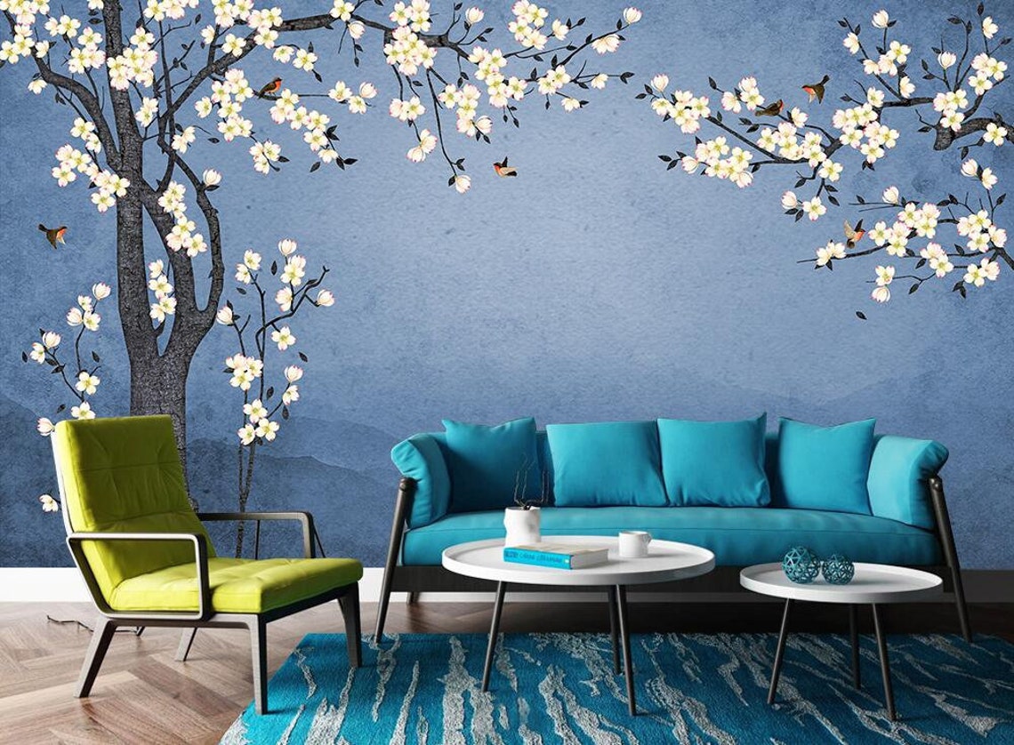 Chinoiserie Wallpaper Wall Mural Selfadhesive Wallcovering Etsy