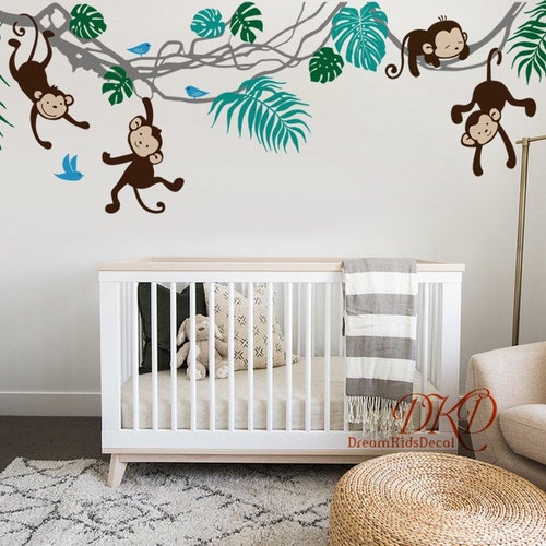 Nursery Wall Decals Wall Stickers Jungle Tree Wall Decals Etsy