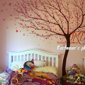 Cherry blossoms Wall Decal Wall Sticker tree decals Nursery Wall Decal Wall Sticker Kids Decal Flower Tree Large Tree Wall Decal Home Art