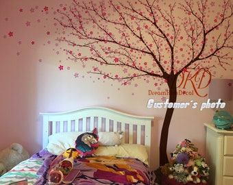 Cherry blossoms Wall Decal Wall Sticker tree decals Nursery Wall Decal Wall Sticker Kids Decal Flowr Tree Large Tree Wall Decal Home Art