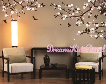 Cherry Blossoms Wall Decal, Nursery Wall Decal, wall decals living room, wall sticker, flower wall decal-DK211