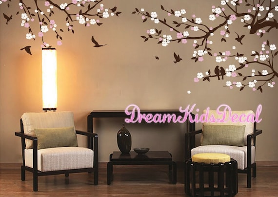 Details about / Wall Sticker Cherry Blossom Pink Lobby Living Room Bedroom Wall Decal Home Decor