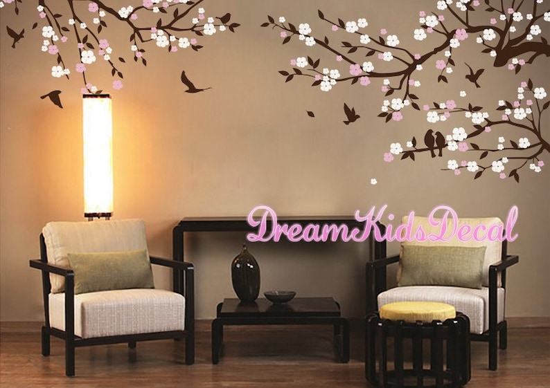 flower wall decal-DK211 wall decals living room Cherry Blossoms Wall Decal wall sticker Nursery Wall Decal