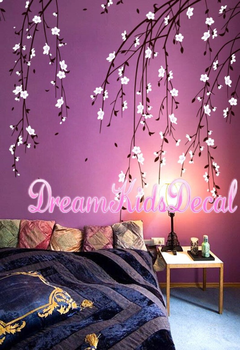 Girls Floral Decals Flower Wall Decals Art Mural Vinyl Decal Etsy