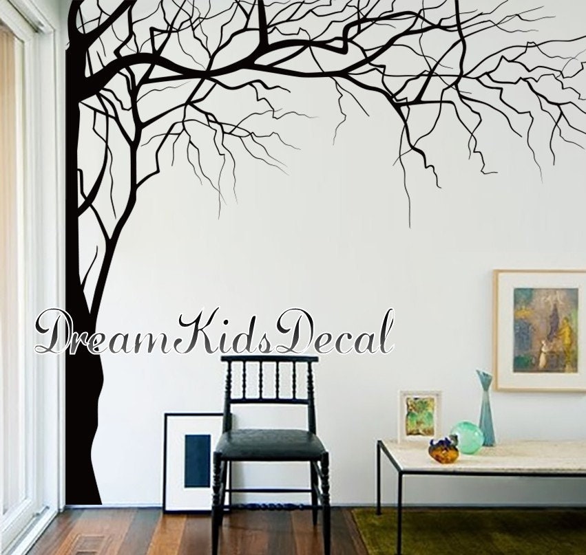 Wall Decal Corner Tree Decal Etsy
