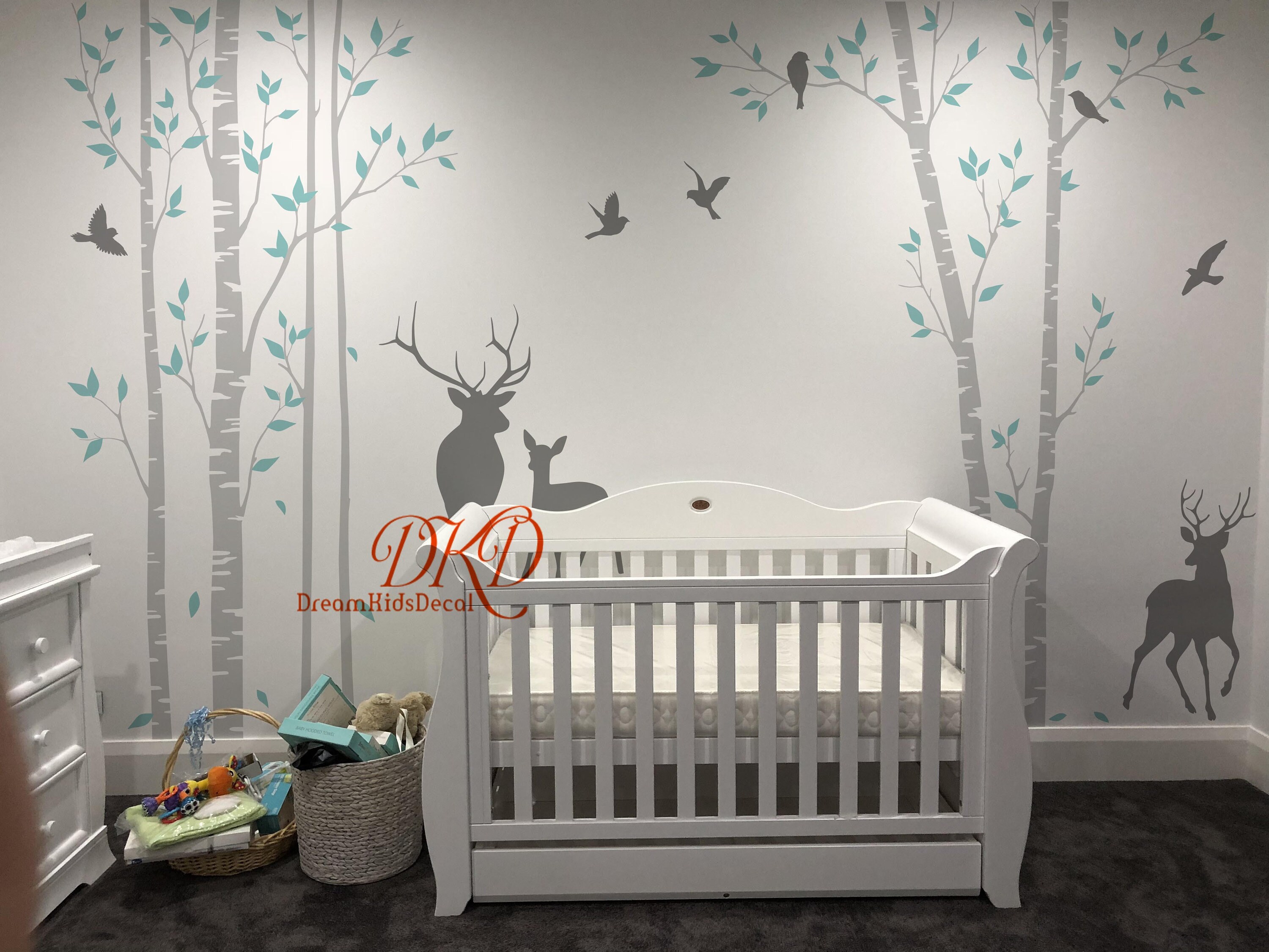 Large Wall Vinyl Tree Forest Decal Birch Woodland Nursery Sticker #1308 -  InnovativeStencils