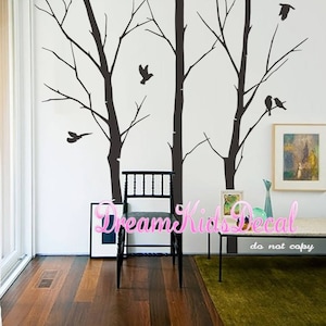 Nursery wall decals, tree with birds, tree wall decals,Wall Stickers wall decor wall art -DK115
