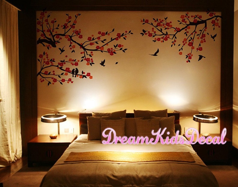 flower wall decal-DK211 wall decals living room Cherry Blossoms Wall Decal wall sticker Nursery Wall Decal